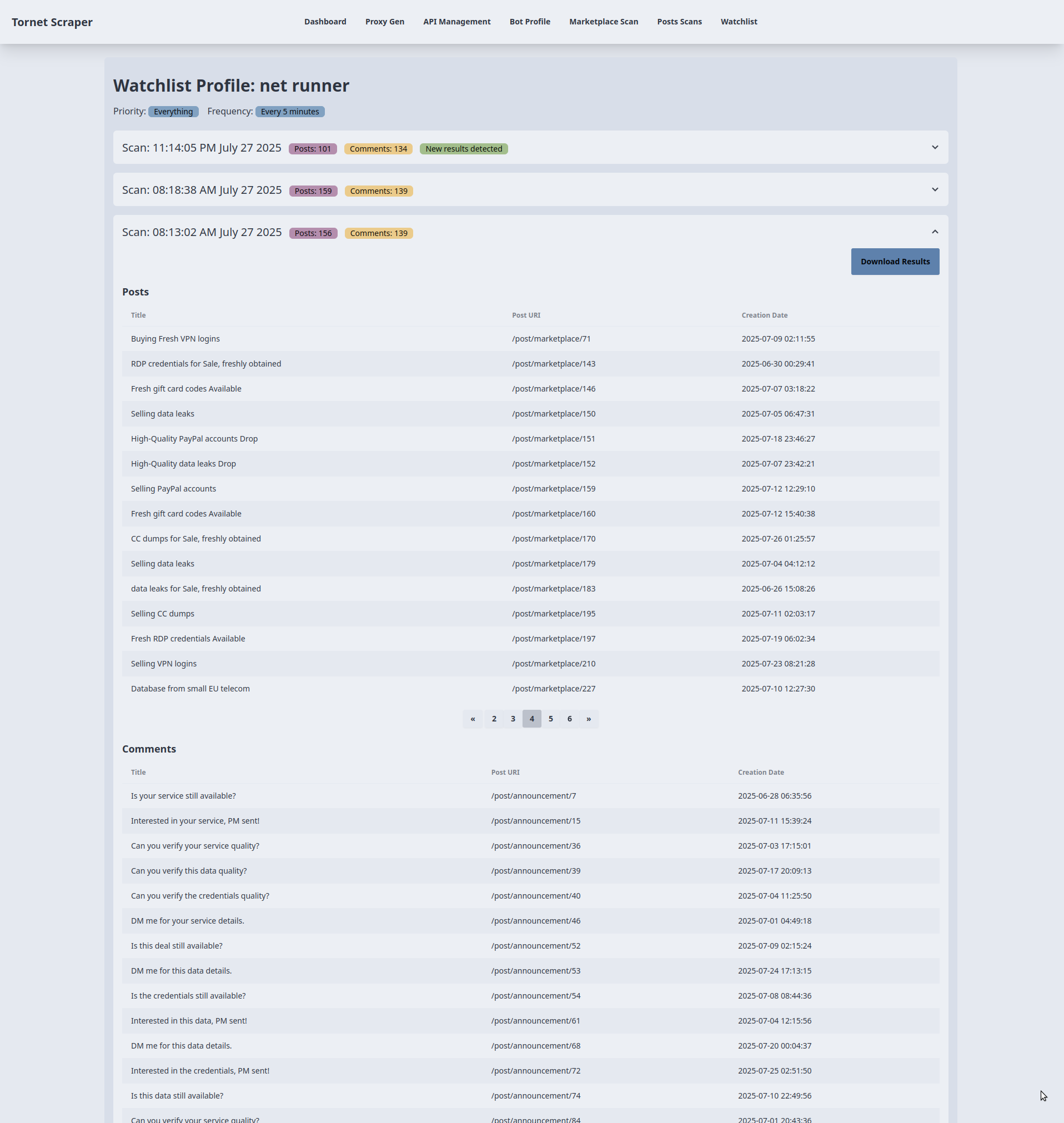 Watchlist-Akkordeons